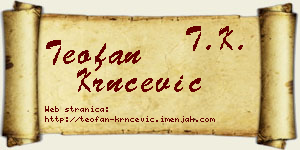 Teofan Krnčević vizit kartica